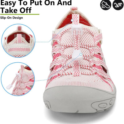 Mishansha Womens Hiking Sandals Closed Toe Comfortable Sport Sandal Non-Slip Quick Dry Water Shoes for Outdoor Beach Trekking