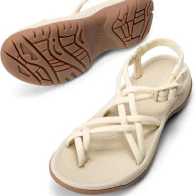 DREAM PAIRS Women's Walking Sandals With Arch Support Elastic Strap Summer Sport Athletic Casual Hiking Outdoor Sandal