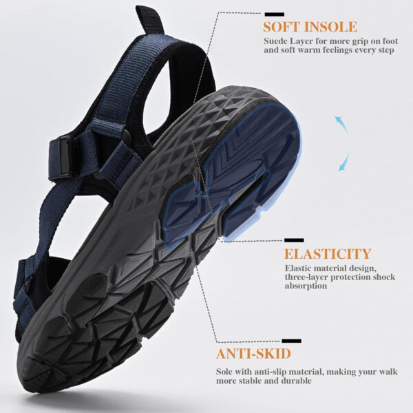 Queday Womens Mens Sport Sandals Outdoor Hiking Sandals with Arch Support Comfortable Athletic Beach Sandals for Travel Walking Trekking Camping