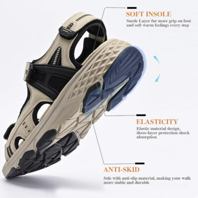 Queday Womens Mens Sport Sandals Outdoor Hiking Sandals with Arch Support Comfortable Athletic Beach Sandals for Travel Walking Trekking Camping
