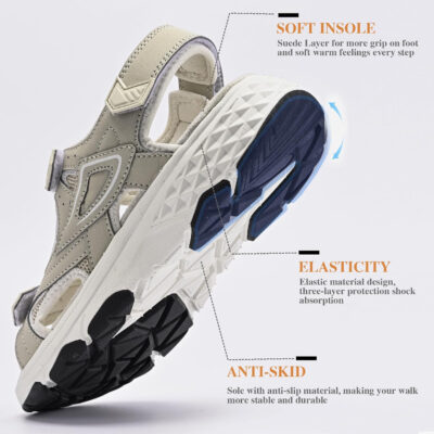 Queday Womens Mens Sport Sandals Outdoor Hiking Sandals with Arch Support Comfortable Athletic Beach Sandals for Travel Walking Trekking Camping