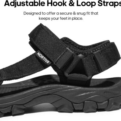 NORTIV 8 Men's Sandals Hiking Sports Lightweight Summer Water Arch Support River Open Toe Athletic Trail Outdoor Walking Sandals Longdo