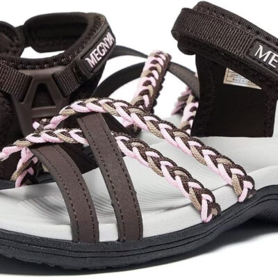 MEGNYA Hiking Sandals for Women, Arch Support Comfortable Walking Sandals Hook Loop Strap, Sports Lightweight Slides