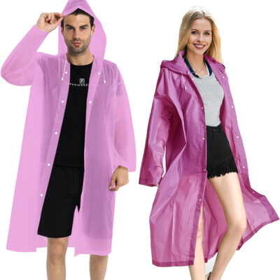 689b6658bda544c7caf3537e0d45b4970d656e463983e14a72265.jpg Rain Coats (2 Pack) - Reusable EVA Rain Ponchos for Adults Rain Jackets Raincoats for Men Women