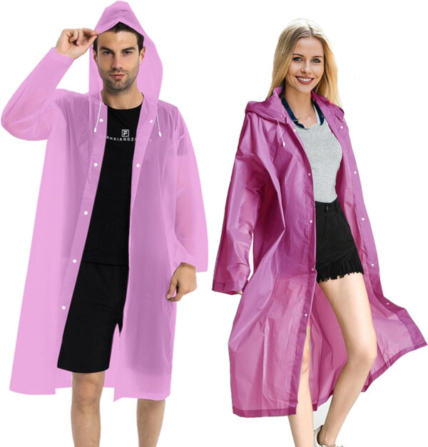 689b6658bda544c7caf3537e0d45b4970d656e463983e14a72265.jpg Rain Coats (2 Pack) - Reusable EVA Rain Ponchos for Adults Rain Jackets Raincoats for Men Women