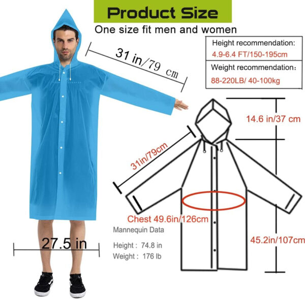 689b66603bfad999a83a63824065a54a956db68a84fa1582a43f7.jpg Rain Coats (2 Pack) - Reusable EVA Rain Ponchos for Adults Rain Jackets Raincoats for Men Women