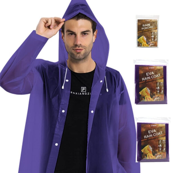 689b6668cfc7215d03a56150745484481495555b79856728092a5.jpg Rain Coats (2 Pack) - Reusable EVA Rain Ponchos for Adults Rain Jackets Raincoats for Men Women