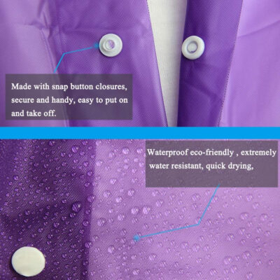 689b6669e8745375acc9dfbc6c55b785daec8424890d79efbba4d.jpg Rain Coats (2 Pack) - Reusable EVA Rain Ponchos for Adults Rain Jackets Raincoats for Men Women