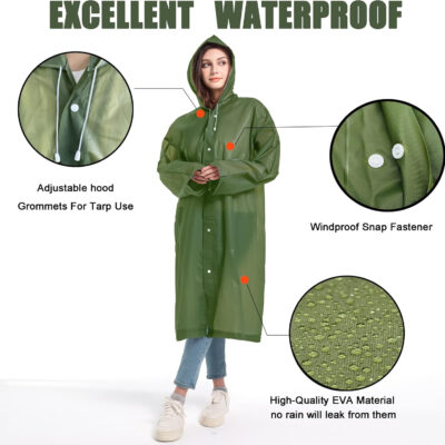 689b667620e19f65b5e820c9e9e93e31b670c22f699558d0633c8.jpg Rain Coats (2 Pack) - Reusable EVA Rain Ponchos for Adults Rain Jackets Raincoats for Men Women