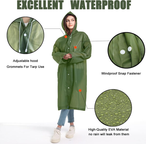689b667620e19f65b5e820c9e9e93e31b670c22f699558d0633c8.jpg Rain Coats (2 Pack) - Reusable EVA Rain Ponchos for Adults Rain Jackets Raincoats for Men Women