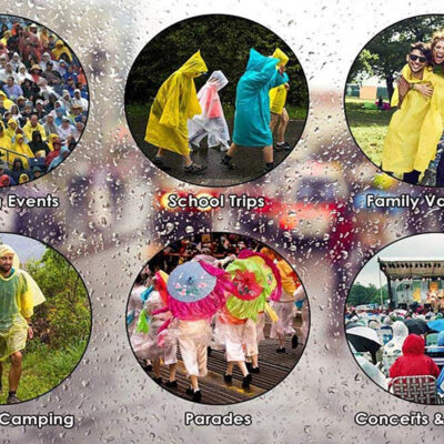 Cosowe Rain Ponchos for Adults Reusable, 2 Pcs Raincoats Emergency for Women Men with Hood and Drawstring