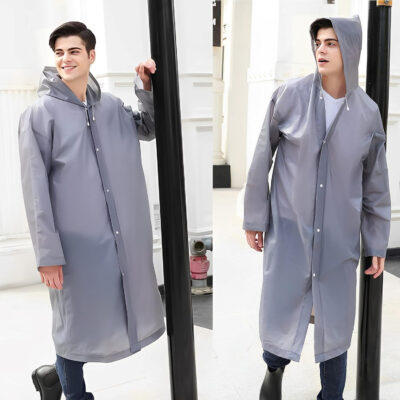 Cosowe Rain Ponchos for Adults Reusable, 2 Pcs Raincoats Emergency for Women Men with Hood and Drawstring