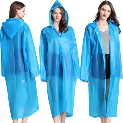 Cosowe Rain Ponchos for Adults Reusable, 2 Pcs Raincoats Emergency for Women Men with Hood and Drawstring