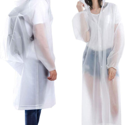 HLKZONE Raincoat, 2 Pack Rain Ponchos for Adults Travel Rain Jacket Packable Rain Coats for Women with Drawstring Hood