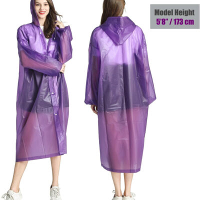 HLKZONE Raincoat, 2 Pack Rain Ponchos for Adults Travel Rain Jacket Packable Rain Coats for Women with Drawstring Hood