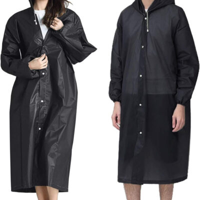 HLKZONE Raincoat, 2 Pack Rain Ponchos for Adults Travel Rain Jacket Packable Rain Coats for Women with Drawstring Hood
