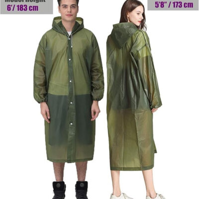 HLKZONE Raincoat, 2 Pack Rain Ponchos for Adults Travel Rain Jacket Packable Rain Coats for Women with Drawstring Hood