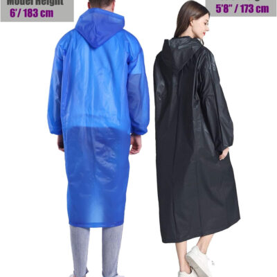HLKZONE Raincoat, 2 Pack Rain Ponchos for Adults Travel Rain Jacket Packable Rain Coats for Women with Drawstring Hood