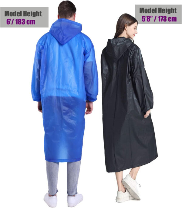 HLKZONE Raincoat, 2 Pack Rain Ponchos for Adults Travel Rain Jacket Packable Rain Coats for Women with Drawstring Hood