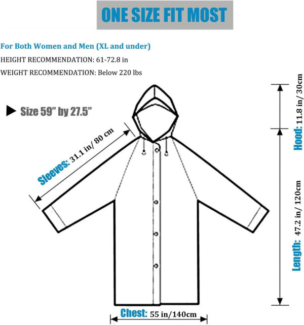 HLKZONE Raincoat, 2 Pack Rain Ponchos for Adults Travel Rain Jacket Packable Rain Coats for Women with Drawstring Hood