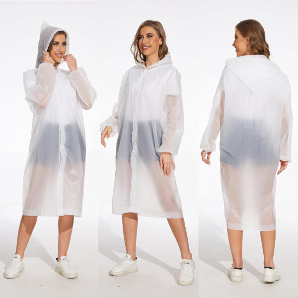 OFFITECTURE 2-Pack Reusable Rain Ponchos for Adults - Hooded Raincoats for Women/Men with Drawstring