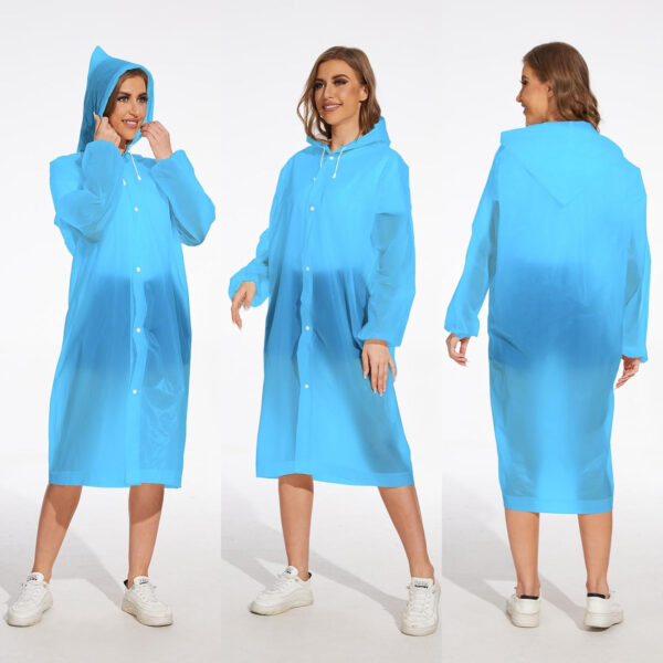 OFFITECTURE 2-Pack Reusable Rain Ponchos for Adults - Hooded Raincoats for Women/Men with Drawstring