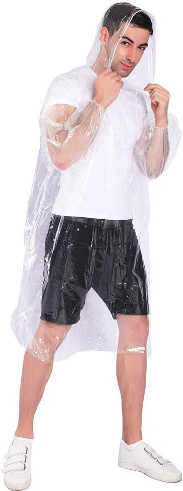 689b6802c8abea7d6ebab287173dc1bfbc9ab5918428621cce27b.jpg Rain Ponchos,with Drawstring Hood (10 Pack) Emergency Disposable Rain Ponchos Family Pack for Adults,Clear
