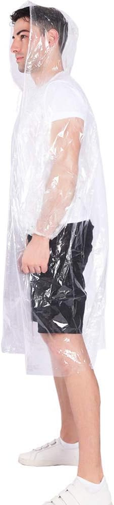 689b680393c112a8e9f208c4c931992b5da29faa204d45233df45.jpg Rain Ponchos,with Drawstring Hood (10 Pack) Emergency Disposable Rain Ponchos Family Pack for Adults,Clear