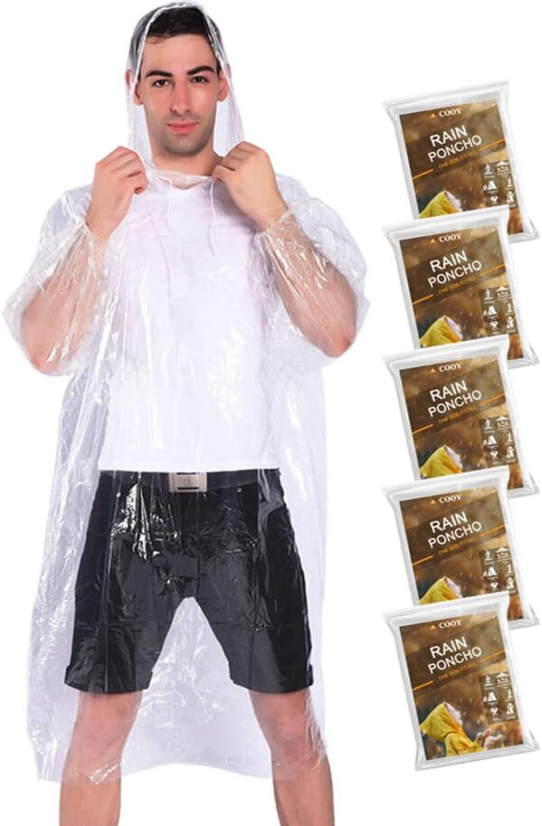689b68087a99bb47a3e0beb90c98f97524c978deb764e7b9225b9.jpg Rain Ponchos,with Drawstring Hood (10 Pack) Emergency Disposable Rain Ponchos Family Pack for Adults,Clear
