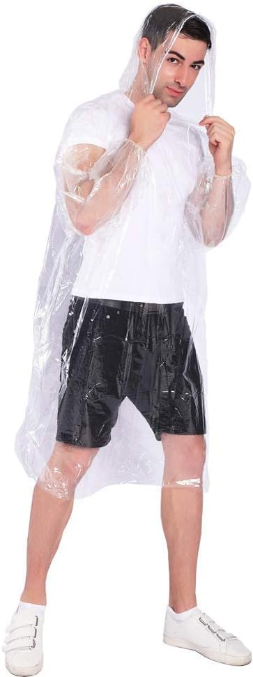 689b680ed9436c8e877cb82daeb54e6dea51f7957d1a54bb71bf3.jpg Rain Ponchos,with Drawstring Hood (10 Pack) Emergency Disposable Rain Ponchos Family Pack for Adults,Clear