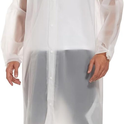 SaphiRose Extra Long Rain Ponchos for Adults - EVA Rain Coats Waterproof Unisex Rain Jacket with Drawstring Hood