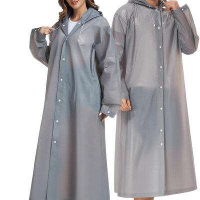 SaphiRose Extra Long Rain Ponchos for Adults - EVA Rain Coats Waterproof Unisex Rain Jacket with Drawstring Hood