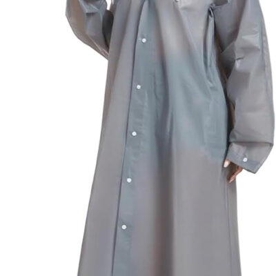 SaphiRose Extra Long Rain Ponchos for Adults - EVA Rain Coats Waterproof Unisex Rain Jacket with Drawstring Hood