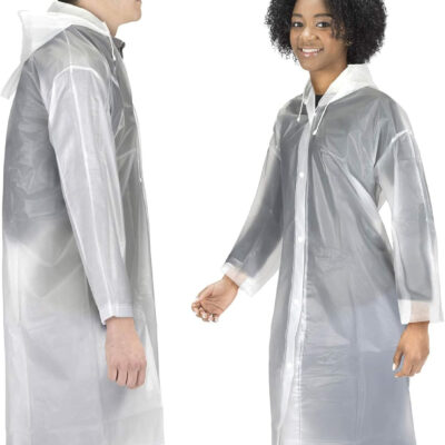 Rain Coats (2 Pack) - EVA Rain Poncho for Women and Men, Reusable Raincoat