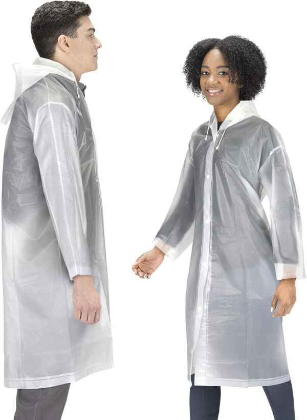 Rain Coats (2 Pack) - EVA Rain Poncho for Women and Men, Reusable Raincoat
