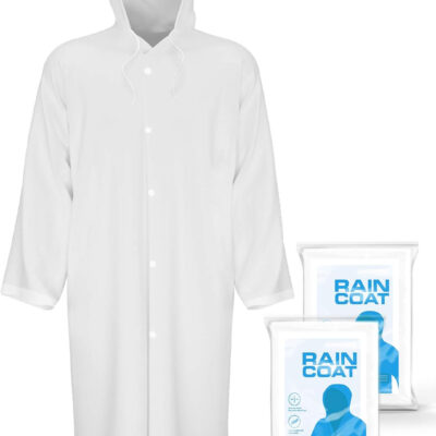Rain Coats (2 Pack) - EVA Rain Poncho for Women and Men, Reusable Raincoat