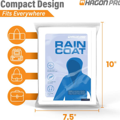 Rain Coats (2 Pack) - EVA Rain Poncho for Women and Men, Reusable Raincoat