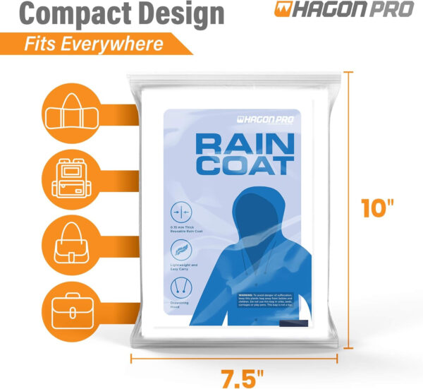 Rain Coats (2 Pack) - EVA Rain Poncho for Women and Men, Reusable Raincoat