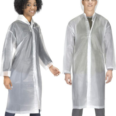 Rain Coats (2 Pack) - EVA Rain Poncho for Women and Men, Reusable Raincoat