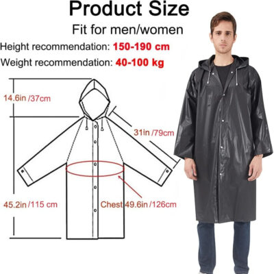 Rain Ponchos Raincoats for Adults Women, Reusable Rain Jacket Coats with Hood for Family Disney Park Travel 2 Pack