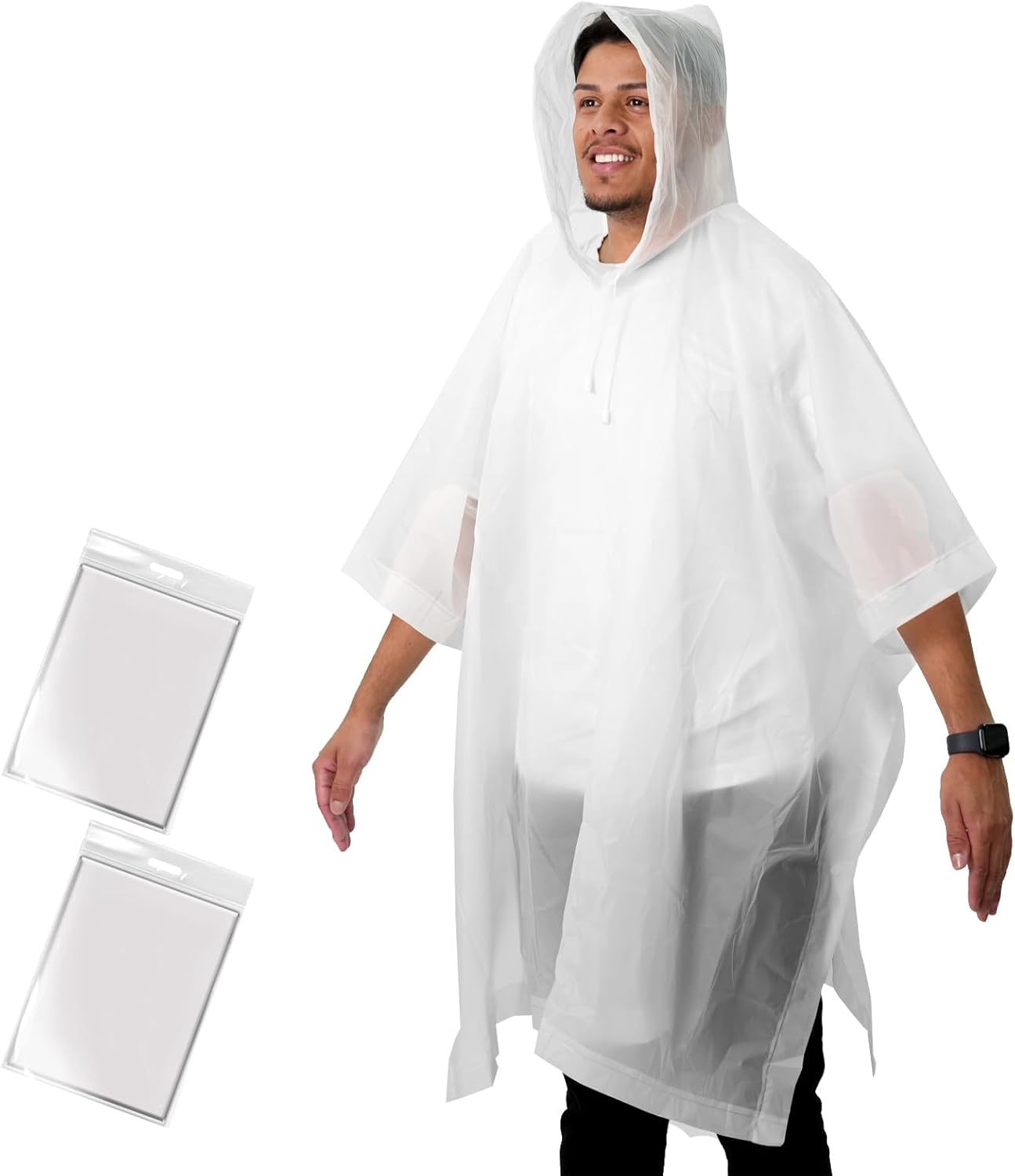 ANYOO Rain Ponchos for Adult Emergency Raincoats Reusable Hooded Rain Jackets for Men Women(2 pack)