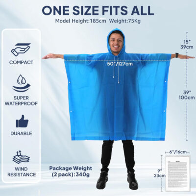 689b69abc456780ea30a3c302360d38ab2f4f539fe5a51ac4e058.jpg ANYOO Rain Ponchos for Adult Emergency Raincoats Reusable Hooded Rain Jackets for Men Women(2 pack)