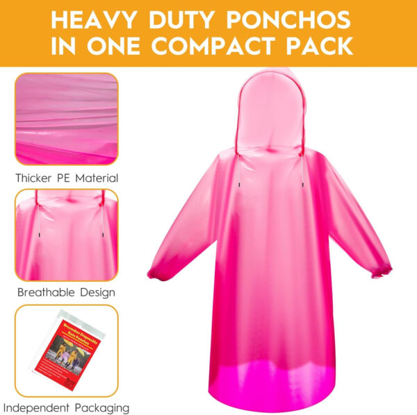 689b6a19a62dabef141ee03dec4114b2b6d7a7356739a72c11cb5.jpg Bruvoalon 6 & 20 Pack Disposable Rain Ponchos for Adults/Youth, Waterproof PE Raincoats with Drawstring, Camping/Emergency