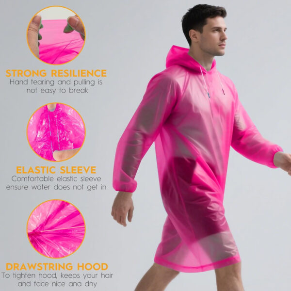 689b6a1b9d4e09c51a4510fd0464dfc524d2fac95fdd659130ec4.jpg Bruvoalon 6 & 20 Pack Disposable Rain Ponchos for Adults/Youth, Waterproof PE Raincoats with Drawstring, Camping/Emergency
