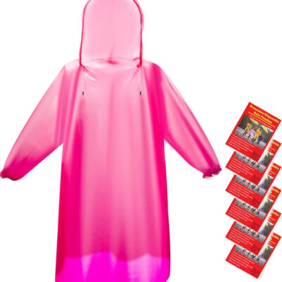 689b6a2219e35d53872c9c4c4199453563942125f58d06463673c.jpg Bruvoalon 6 & 20 Pack Disposable Rain Ponchos for Adults/Youth, Waterproof PE Raincoats with Drawstring, Camping/Emergency