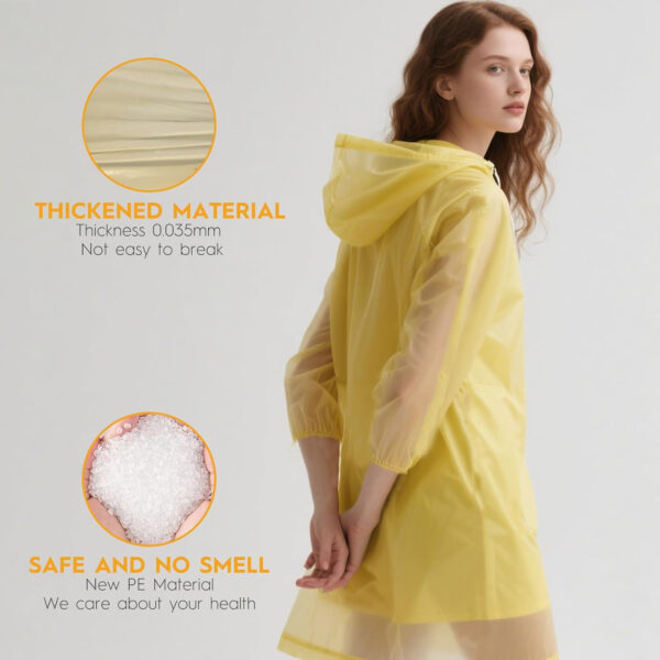 689b6a5267b6c80a39fba71abb2a7c720c01faf8e473923995ac7.jpg Bruvoalon 6 & 20 Pack Disposable Rain Ponchos for Adults/Youth, Waterproof PE Raincoats with Drawstring, Camping/Emergency