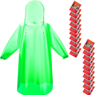 689b6a5a31f8e04c1ce7d9bfd2cc2a2683842a17d01a984ef3b5e.jpg Bruvoalon 6 & 20 Pack Disposable Rain Ponchos for Adults/Youth, Waterproof PE Raincoats with Drawstring, Camping/Emergency