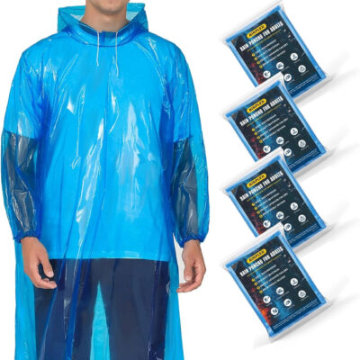 Rain Ponchos for Family Adults - Disposable Adult Rain Poncho with Drawstring Hood
