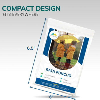 Mindful Design Disposable Rain Ponchos for Adults (4 Pack)