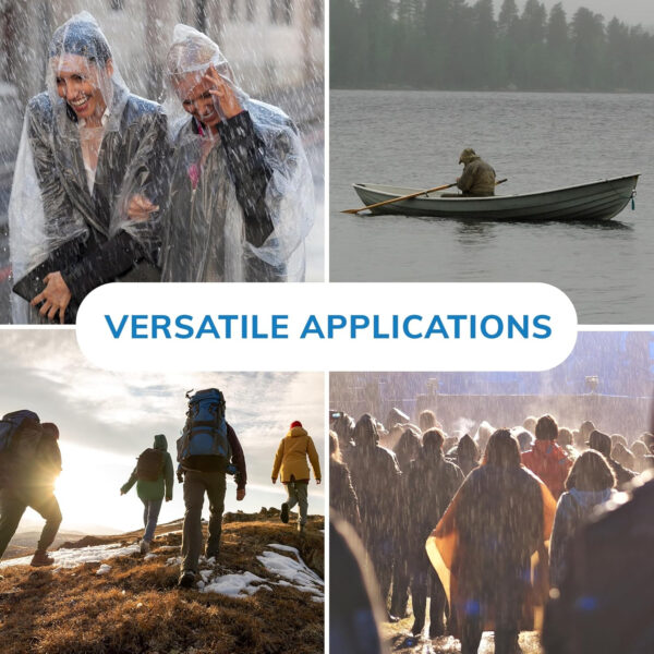 Mindful Design Disposable Rain Ponchos for Adults (4 Pack)